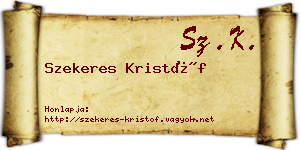 Szekeres Kristóf névjegykártya